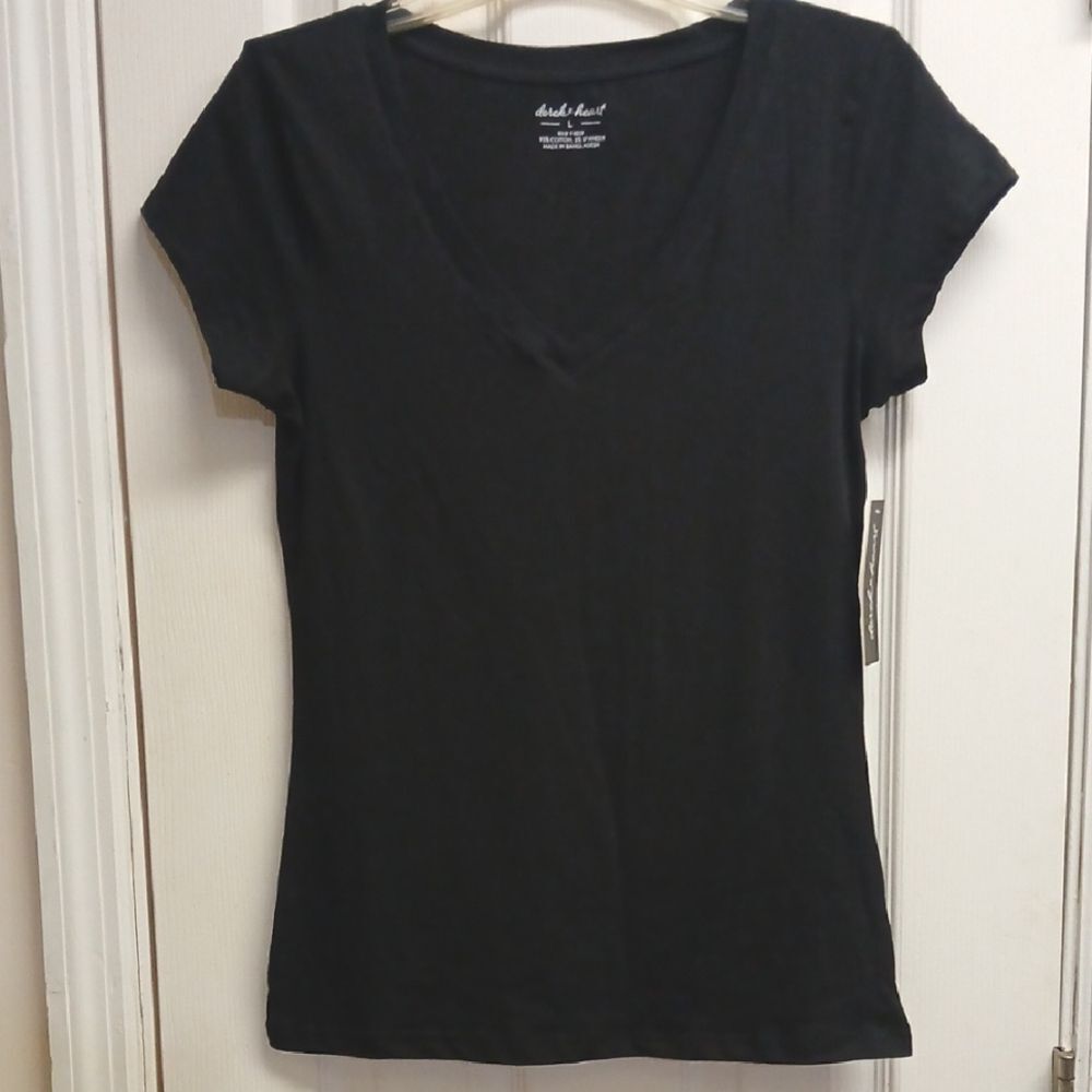 DEREK HEART Black Top Size L